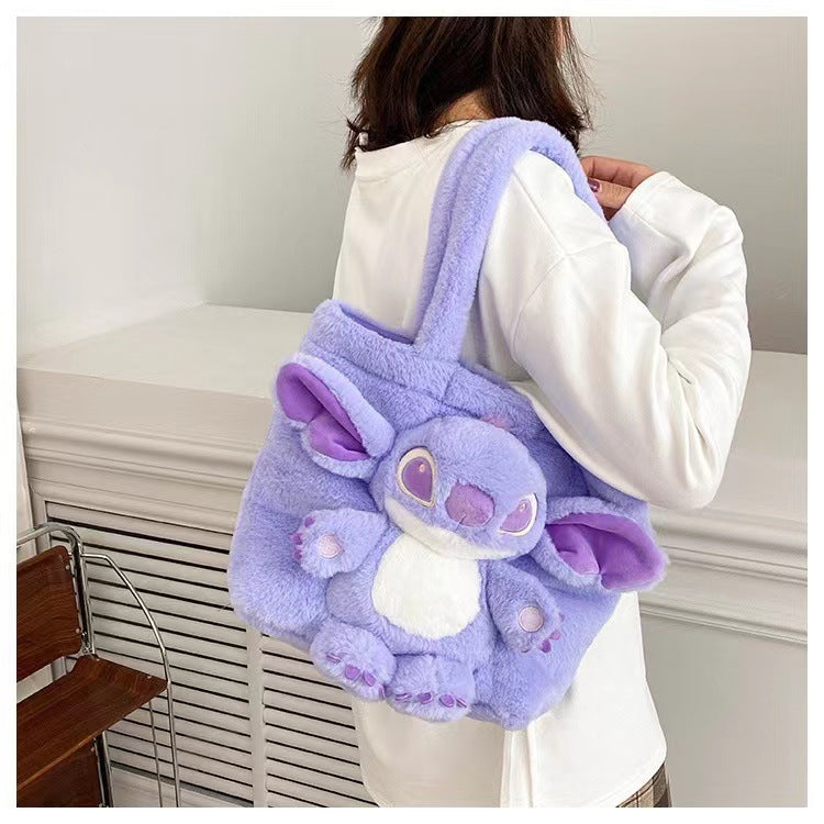Disney Stitch Plush Shoulder Bag Cute Strawberry Bear - Smarsty