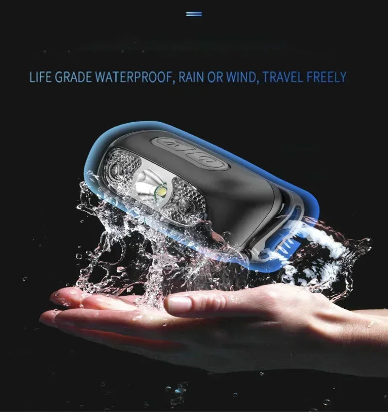 Strong Light Headlamp Mini Led Night Fishing Powerful Torch Head Lamp Outdoor Waterproof Camping Portable LED Sensor Headlamps by Smarsty
