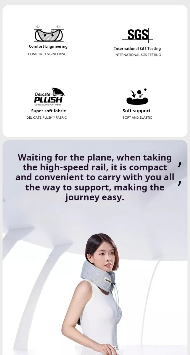 Memory Foam U-Shaped Travel Pillow for Neck Support - Smarsty