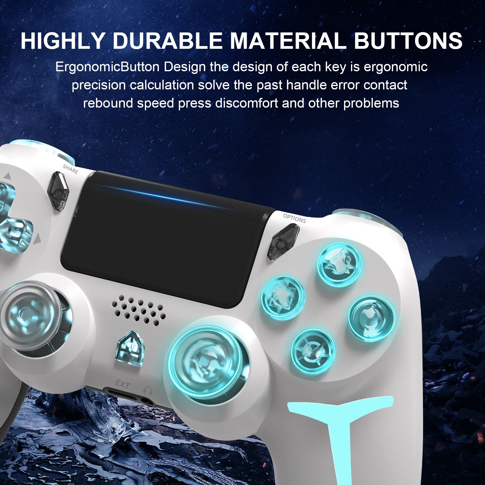 GAMINJA RGB Wireless Game Controller With Dual Vibration - Smarsty