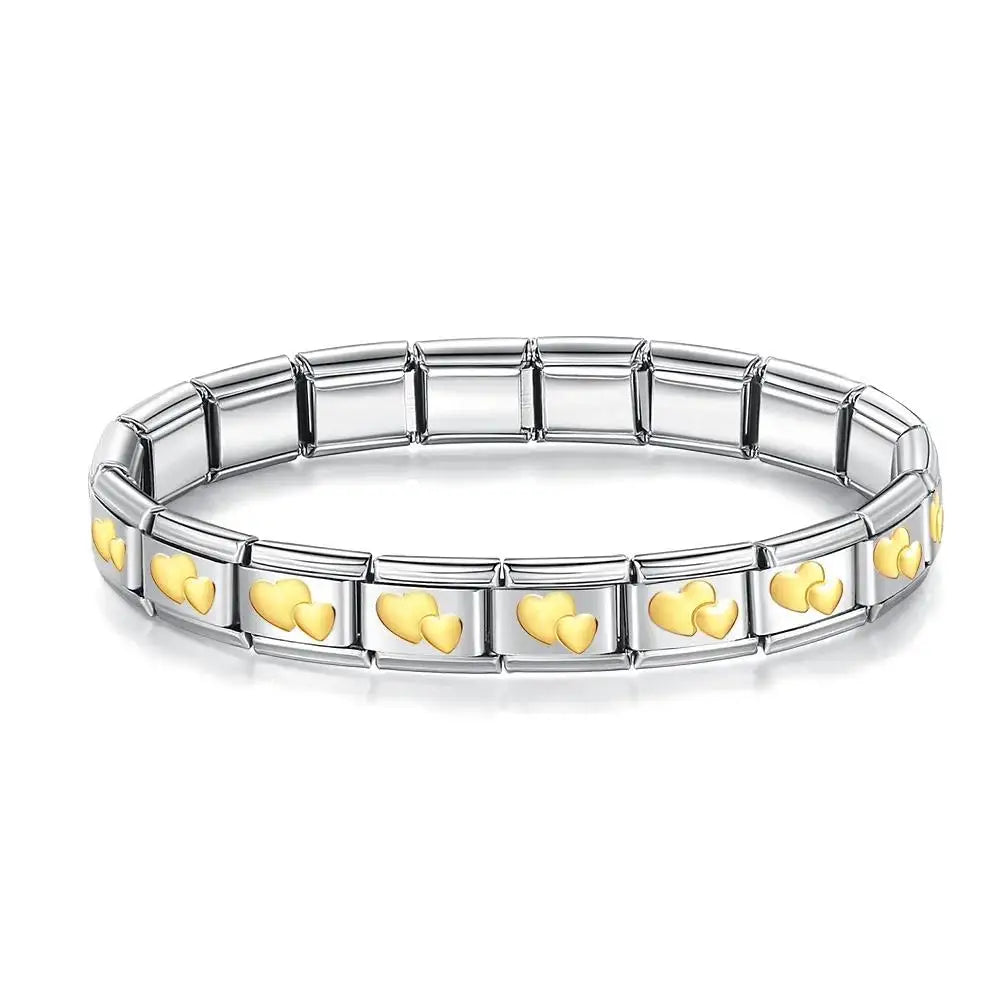 Italian Charm Stainless Steel Elastic Link Bracelet - Smarsty