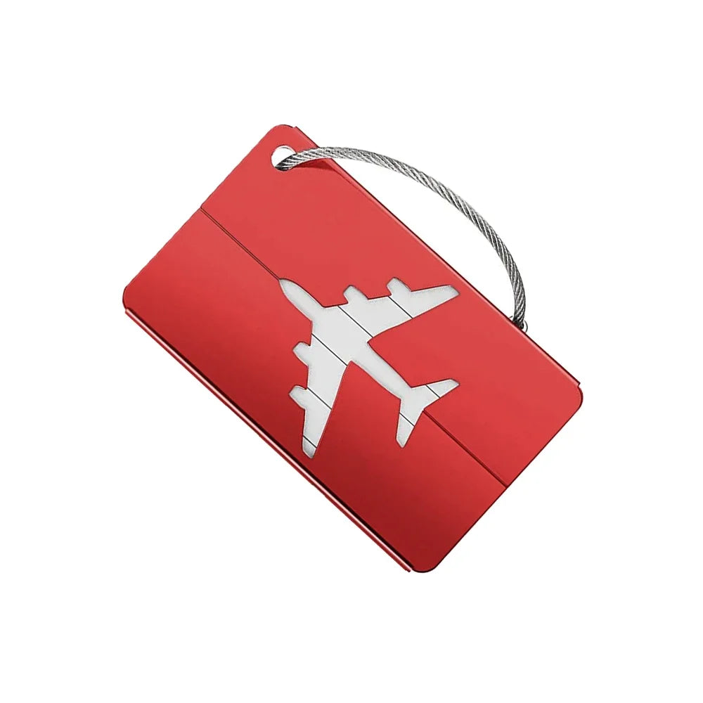 Aluminum Alloy Travel Luggage Tag Hanging Tag Suitcase Tag Plane With Name ID Cards Anti-lost Solid Color Travel Accessories - Smarsty