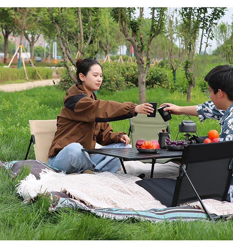 TARKA Camping Single Lazy Chair Park Backrest Relaxing Chairs Lightweight Folding Chairs Outdoor Foldable Beach Picnic Chairs