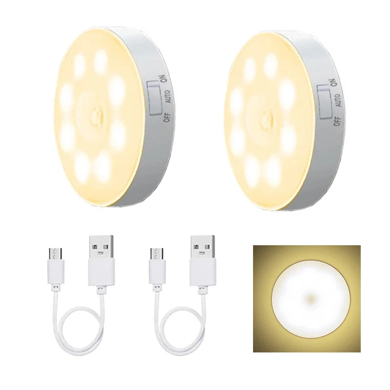Motion Sensor LED Night Light USB Rechargeable for Cabinets - Smarsty