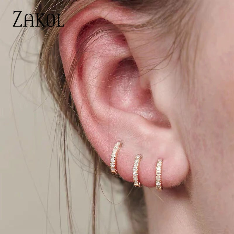 ZAKOL Gold CZ Hoop Earrings for Women Stylish Fashion Jewelry - Smarsty