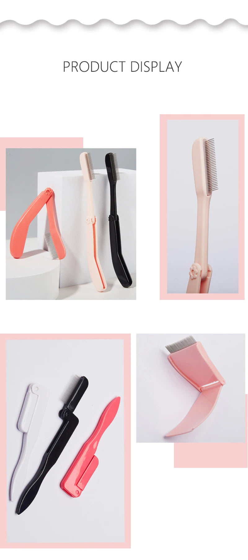 Black Foldable Eyelash Brush Comb for Perfectly Separated Lashes - Smarsty