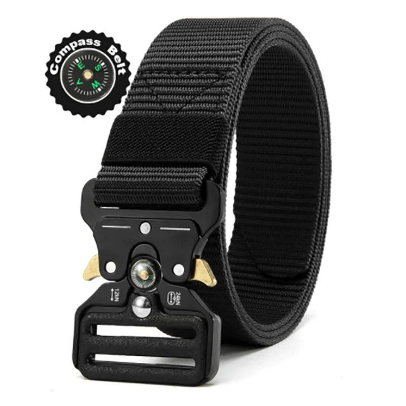 Men's Multi Function Tactical Canvas Belt with Compass - Smarsty