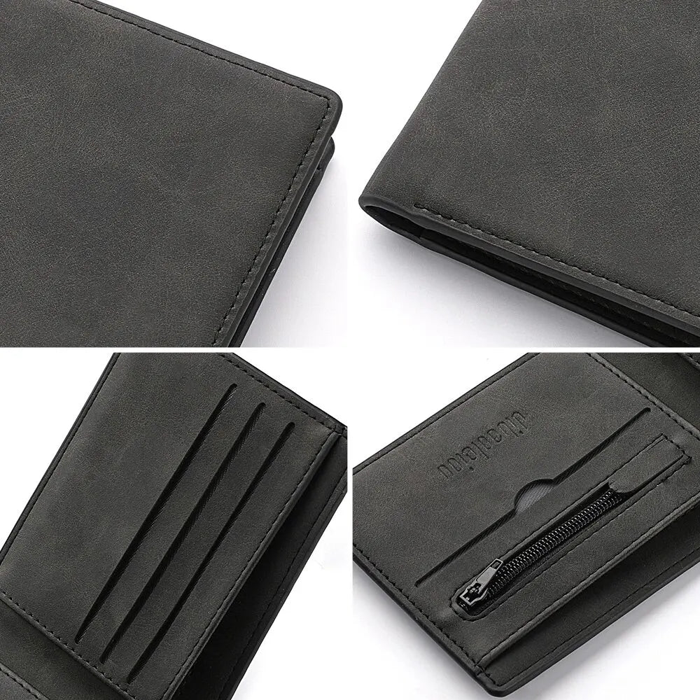 2025 New Wallet Men Short Dollar Clip Zipper Simple Soft Leather Lightweight - Smarsty