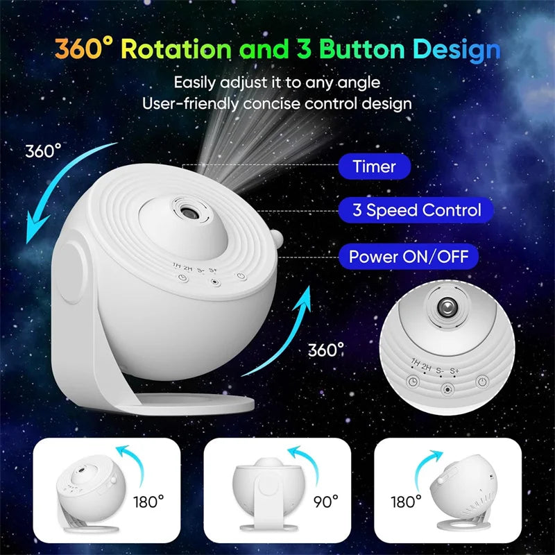 Galaxy Projector Night Light with 360 Degree Rotation - Smarsty
