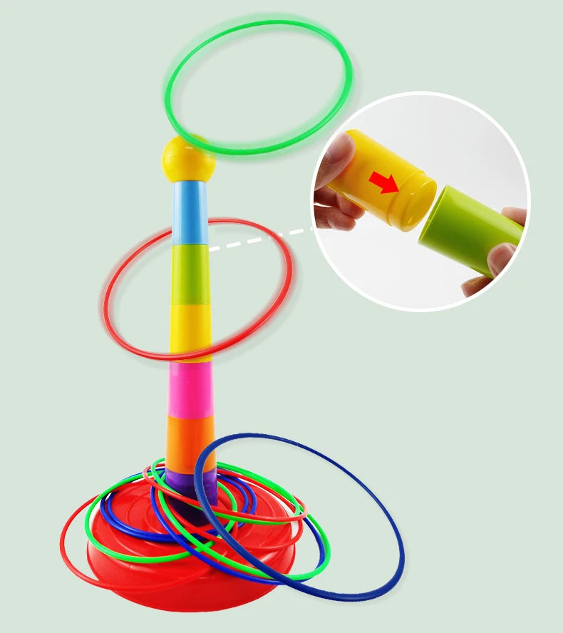 Children Throw Circle Game Ferrule Stacked Toys Fun Indoor Outdoor Parent-Child Interactive Circle Layers Early Education Gift - Smarsty
