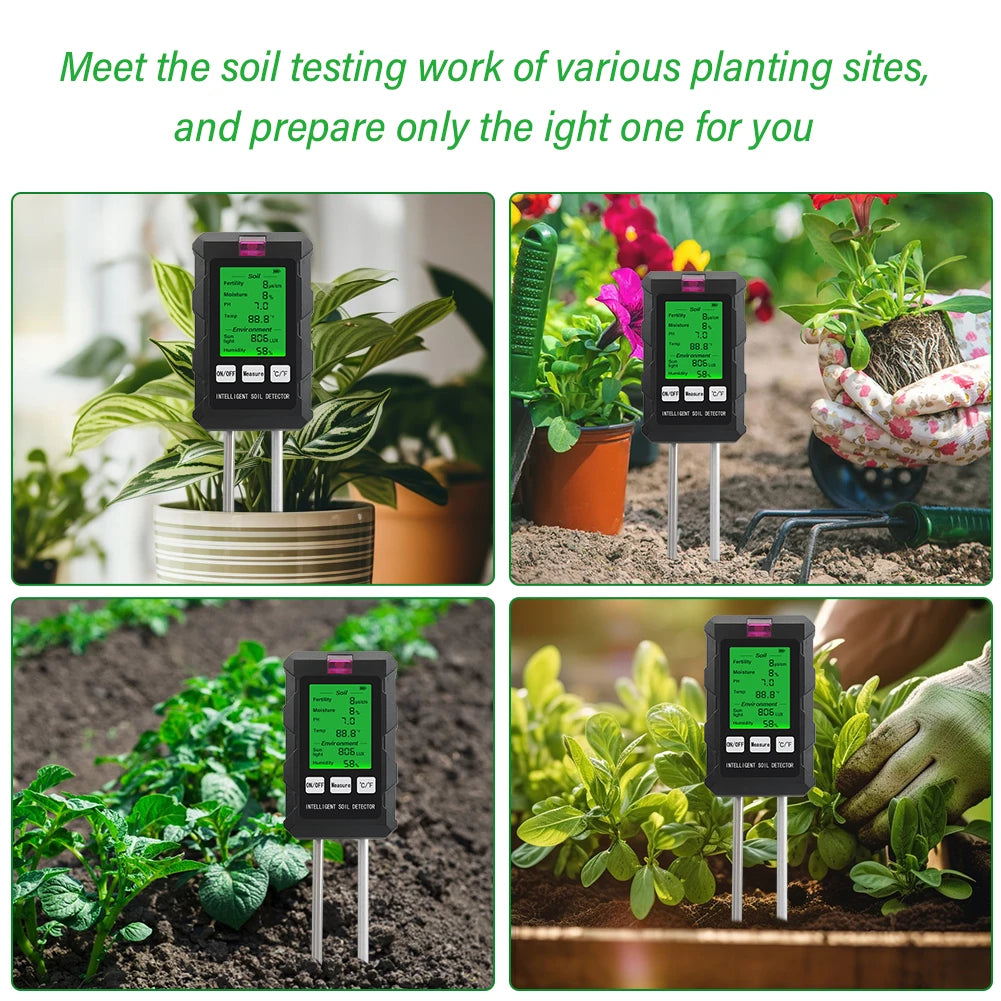 Digital 6 in 1 Soil PH Meter and Tester for Garden Health - Smarsty