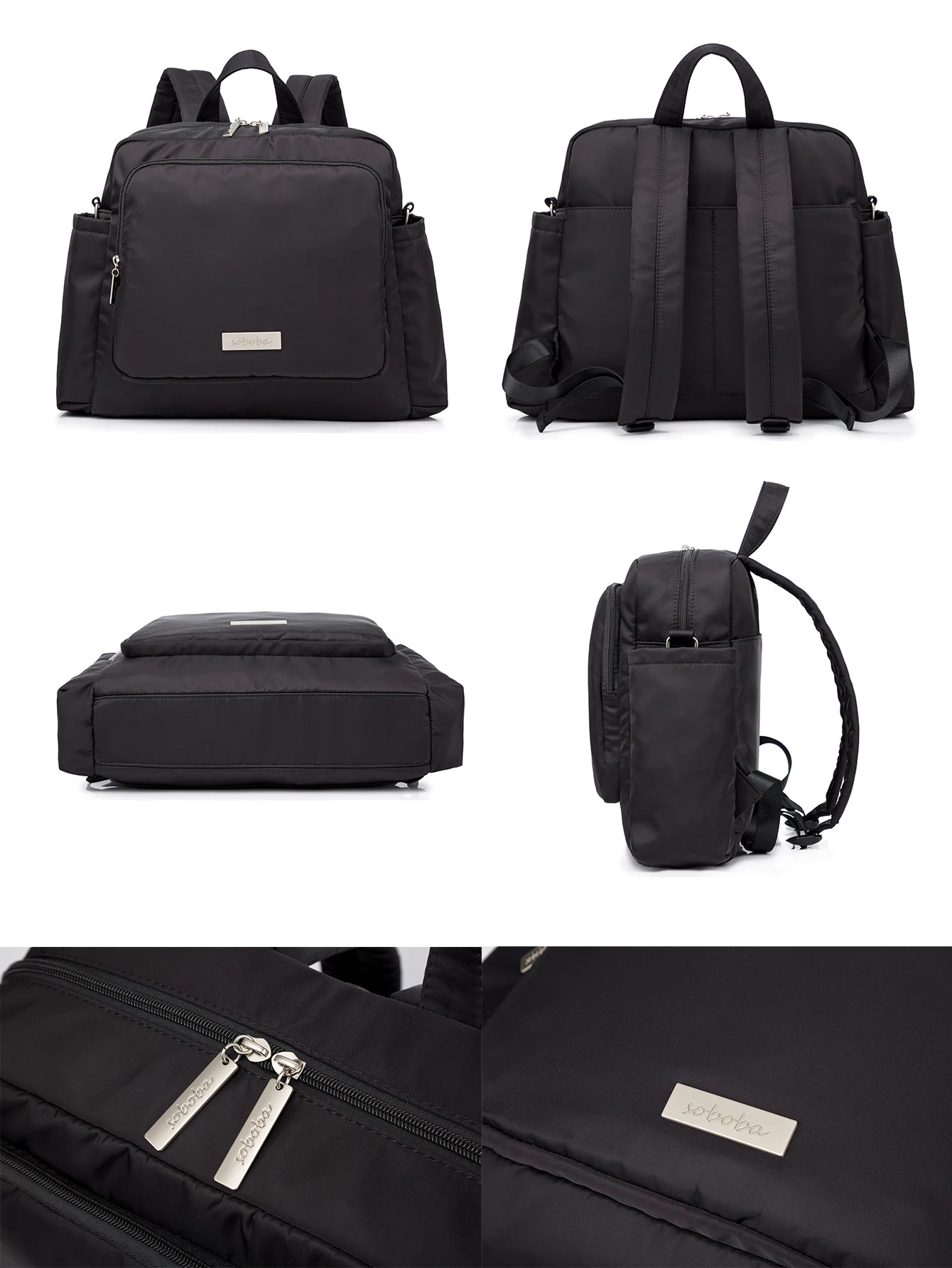 Soboba 2023 New Diaper Bags for Mother Waterproof Large Capacity Solid Polyester Diaper Backpacks Travel Bag for Newborn Baby by Smarsty