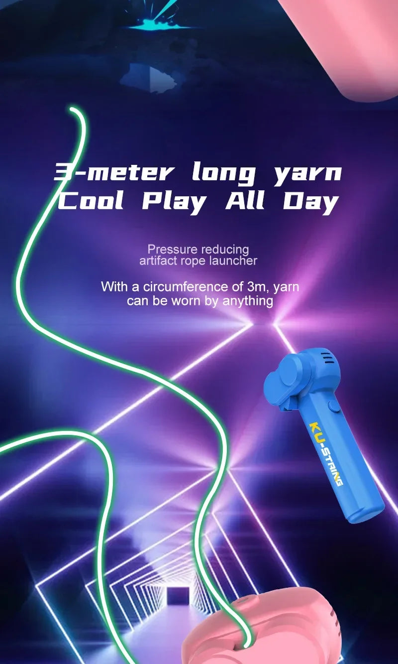 Light Toy String Glow In The Dark String Rope Launcher Luminous Portable Handheld String Stress Relief Toys For Kids Party Gifts by Smarsty