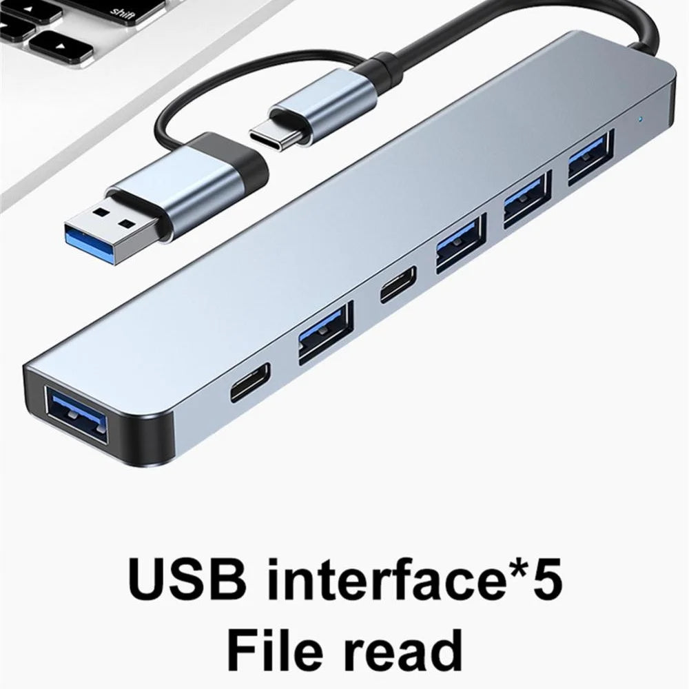 Premium USB C Hub 7 In 1 Multiport Adapter MacBookPro