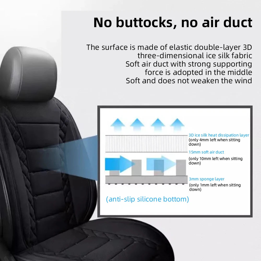 Car Seat Cooling Cushion With USB Powered Fan Three Speed - Smarsty