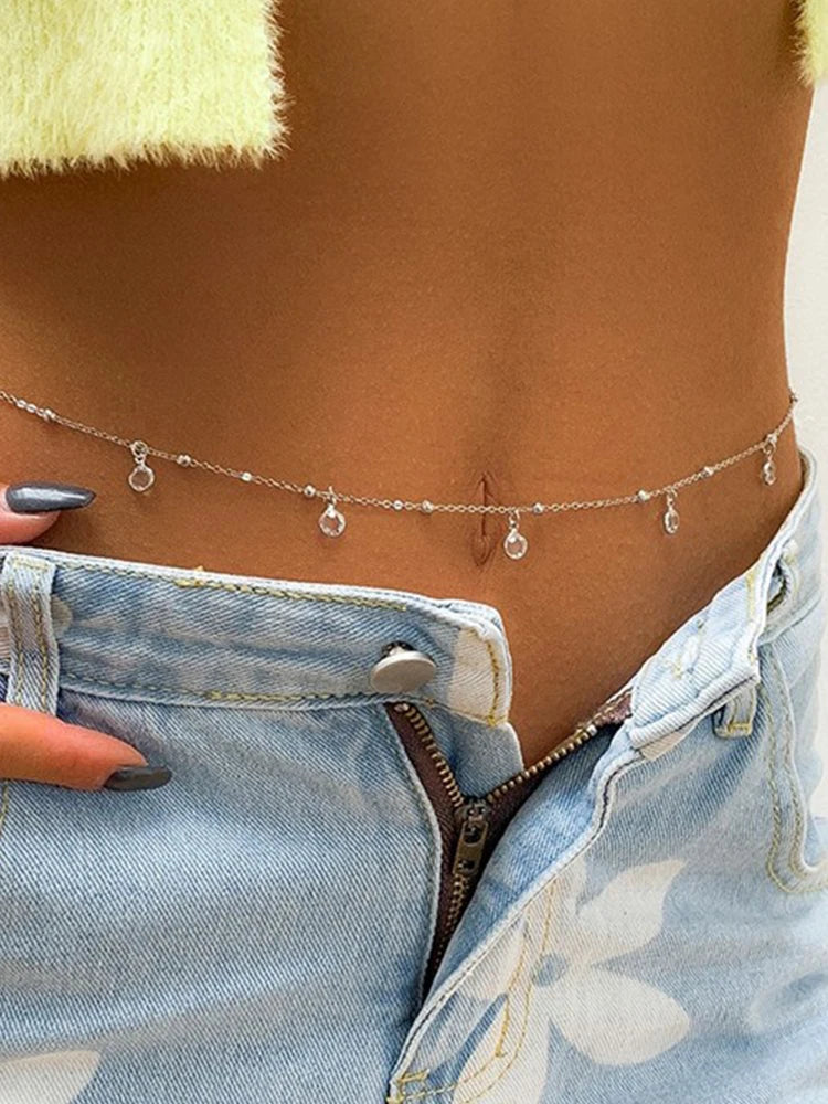 Rhinestone Belly Chain for Summer Beach Fashion - Smarsty