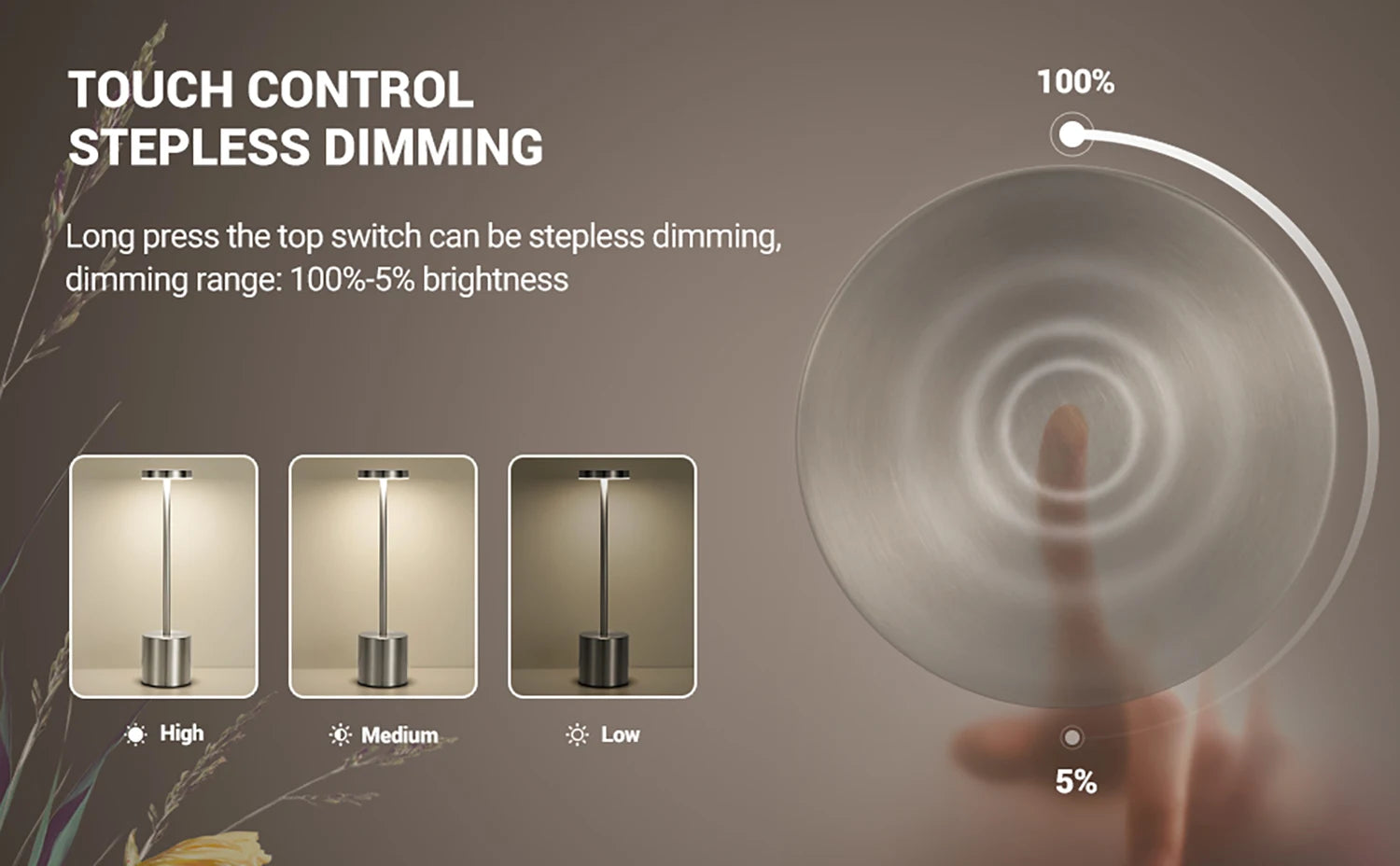 USB Rechargeable LED Night Light Touch Table Lamp - Smarsty