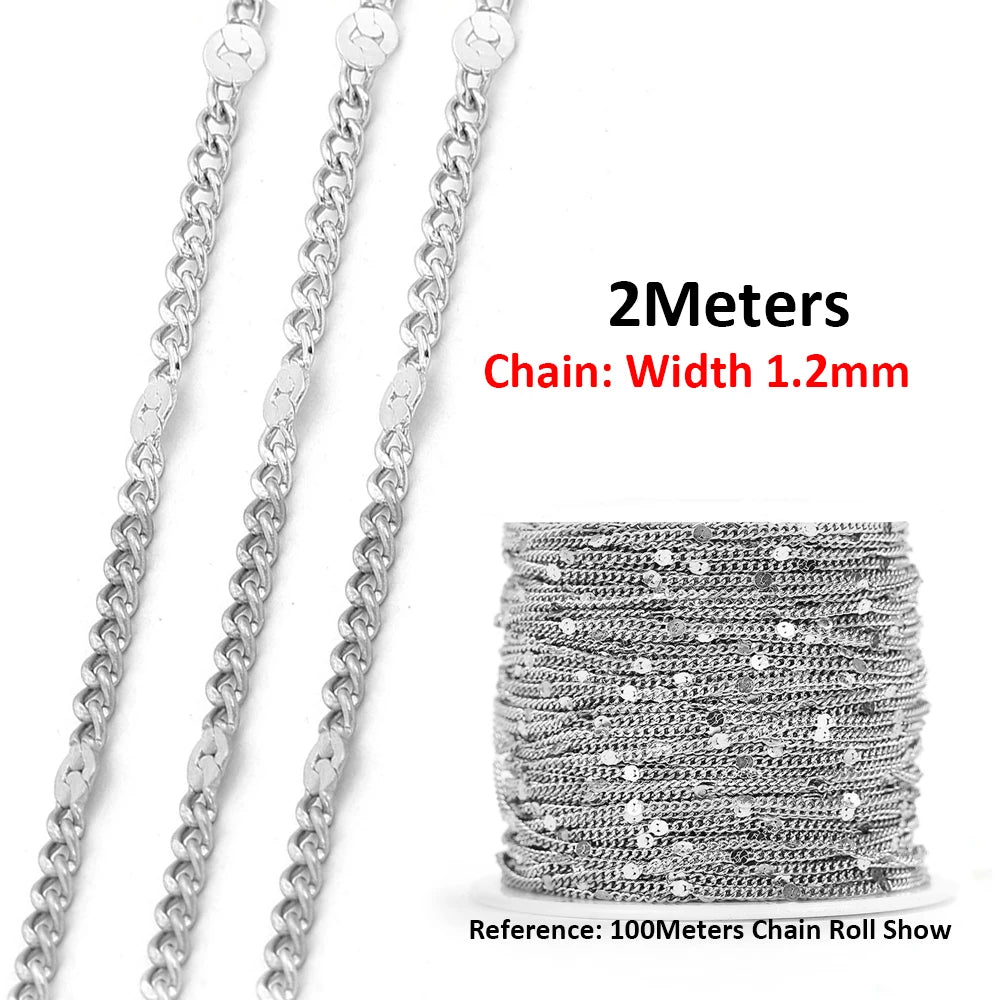 No Fade 2 Meter Stainless Steel Chain For Jewelry Making - Smarsty