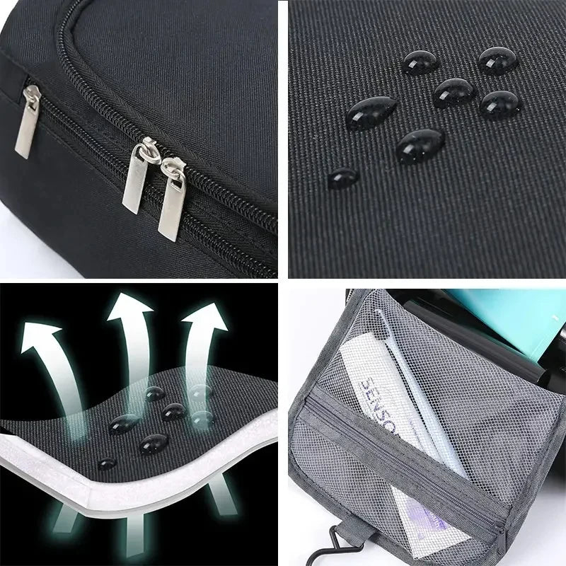 Leather Toiletry Bag for Men Women Dopp Kit Mens Hanging Toiletry Bag Travel Toiletry Bag for Traveling Large Cosmetic Bag for T - Smarsty