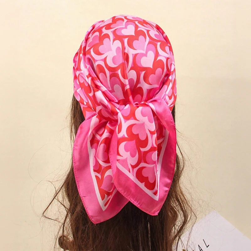 Bohemian Floral Print Silk Scarf for Women Sun Protection - Smarsty