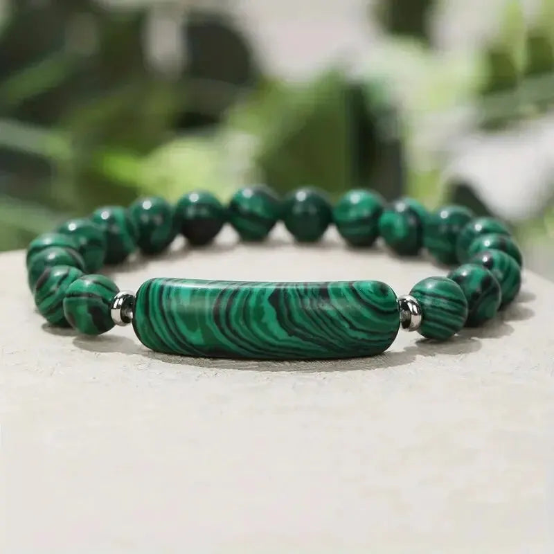 Handmade Turquoise Malachite Healing Stone Bracelet - Smarsty