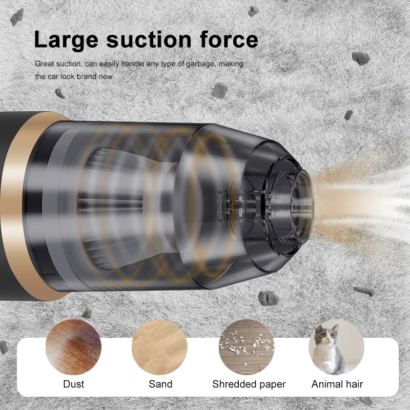 Wireless Car Vacuum Cleaner for Cleaning Bedroom Carpets Portable High Power Function Home Appliance Cleaning Machine - Smarsty