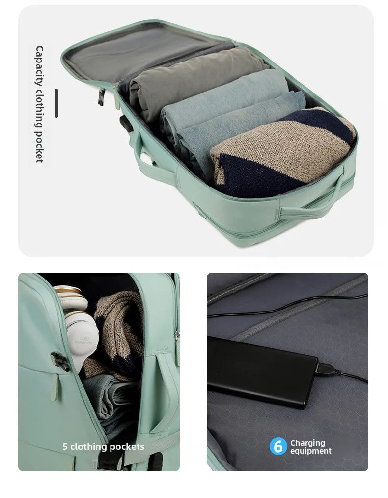 2025Men Women's Bag Large Capacity Journey Multifunction Backpack With Shoe Storage Multilayer Dry And Wet Separation Waterproof