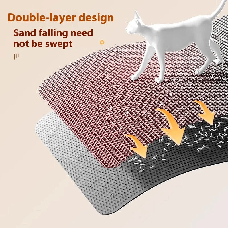 Extra Large Cat Litter Mat Heavy Duty Waterproof 2 Layer Non Slip Washable Pet Floor Protector Litter Box Sand Stopper - Smarsty