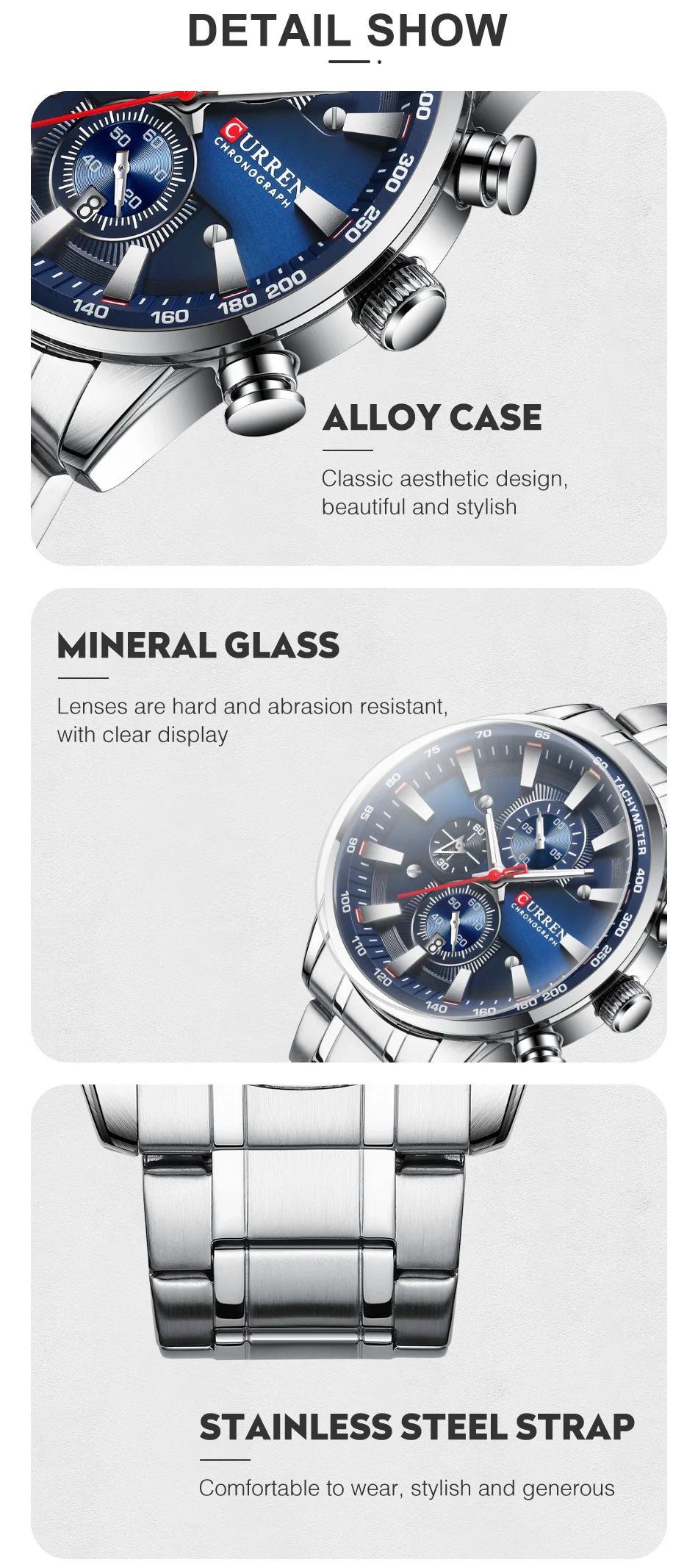 Luxury CURREN Quartz Men’s Watch Waterproof Sport Chronograph - Smarsty