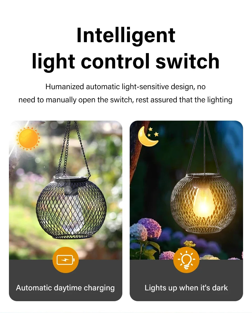 Outdoor Solar Iron Lanterns for Garden Decor - Smarsty