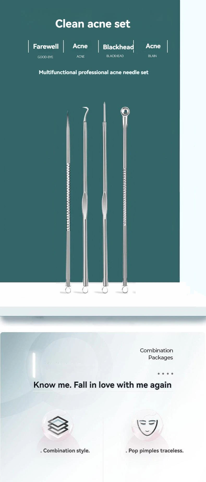 4 Piece Acne Blackhead Removal Needle Set - Smarsty