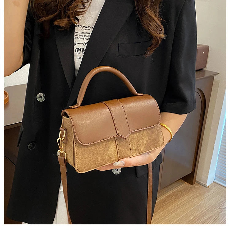 Versatile PU Leather Shoulder Bag For Women Square Satchel - Smarsty