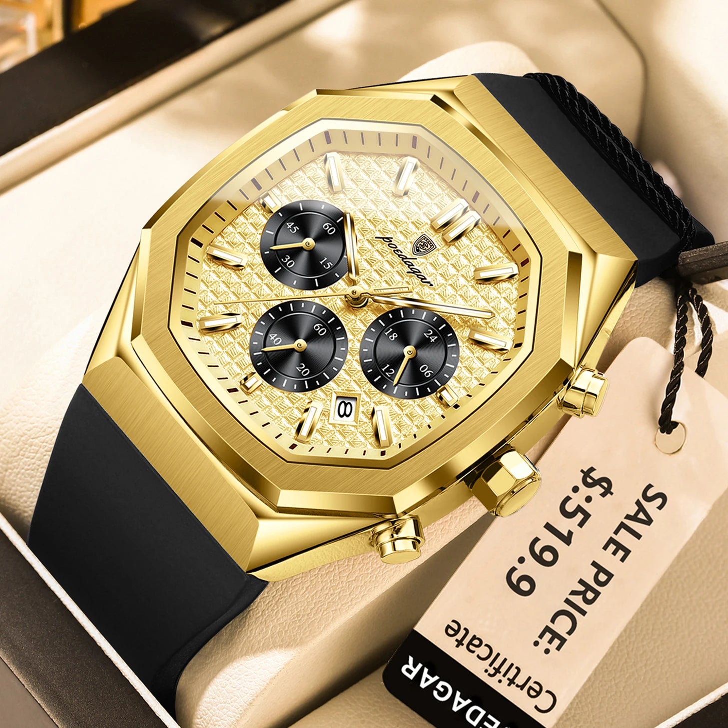 Waterproof Luminous Chronograph Watch for Men - Smarsty