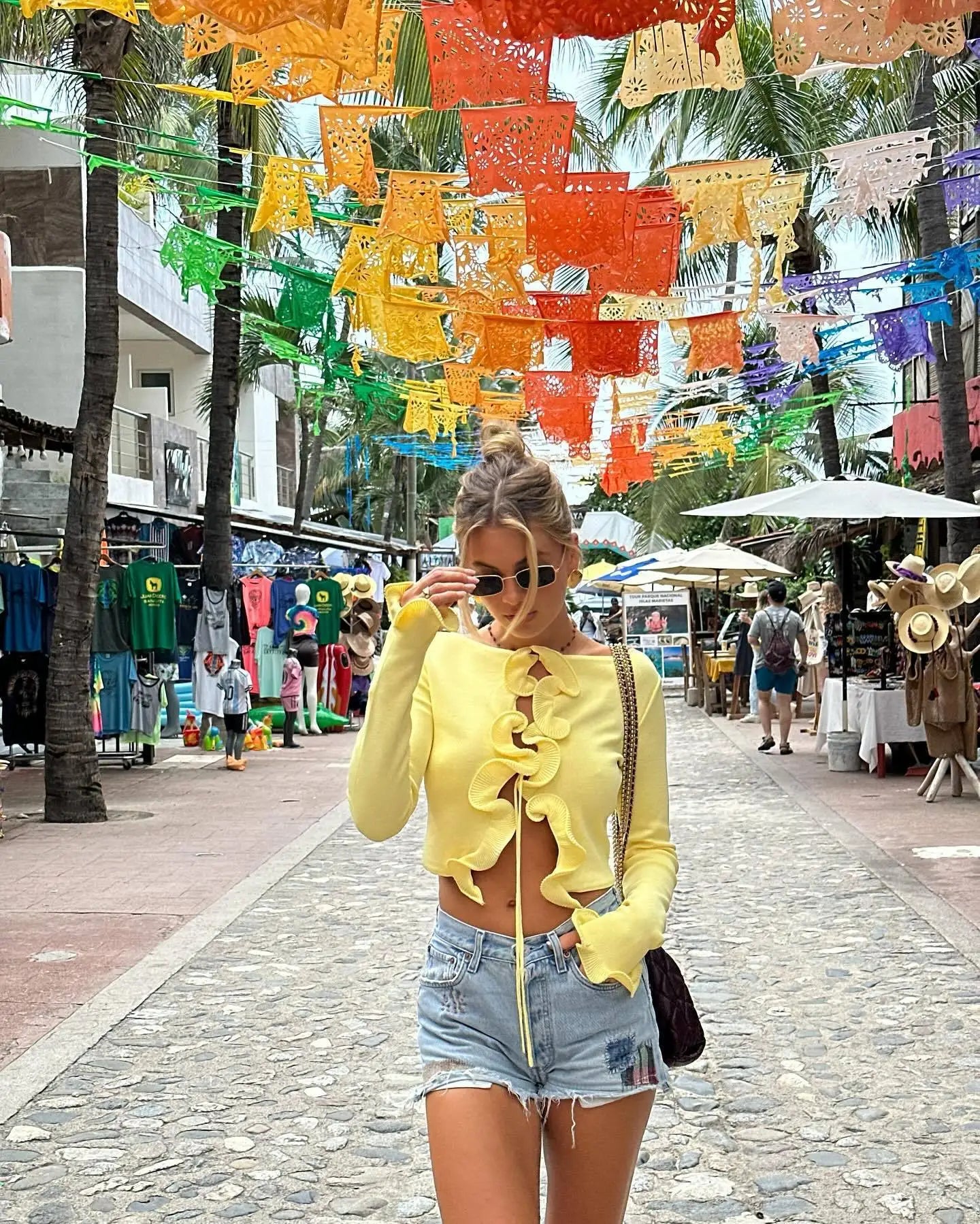 TARUXY 2025 New Fungus Long Sleeve Knitted Cardigan Female Contrast Color Splice Short Top Lace Up Bodycon Sweater Cardigan Lady - Smarsty