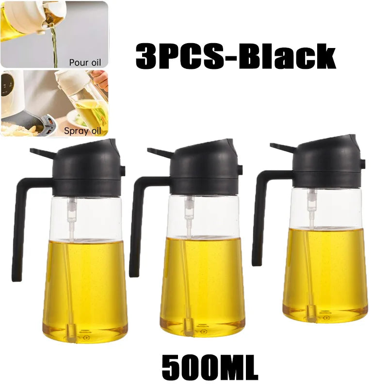 200/300/500ml Oil Spray Bottle BBQ Cooking Olive Oil Sprayer Plastic Baking Oil Spray Empty Bottle Vinegar Bottle Or Oil brush - Smarsty