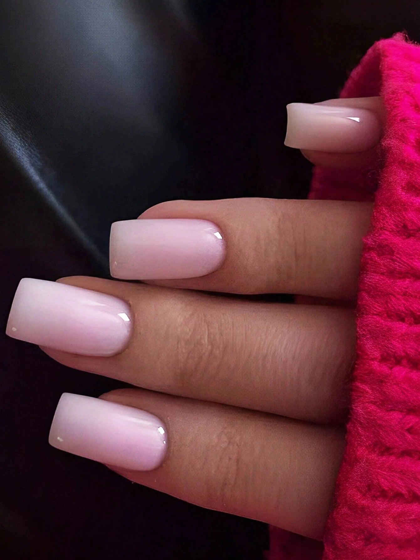 Short Square Wine Red Press On Nails Set - Smarsty
