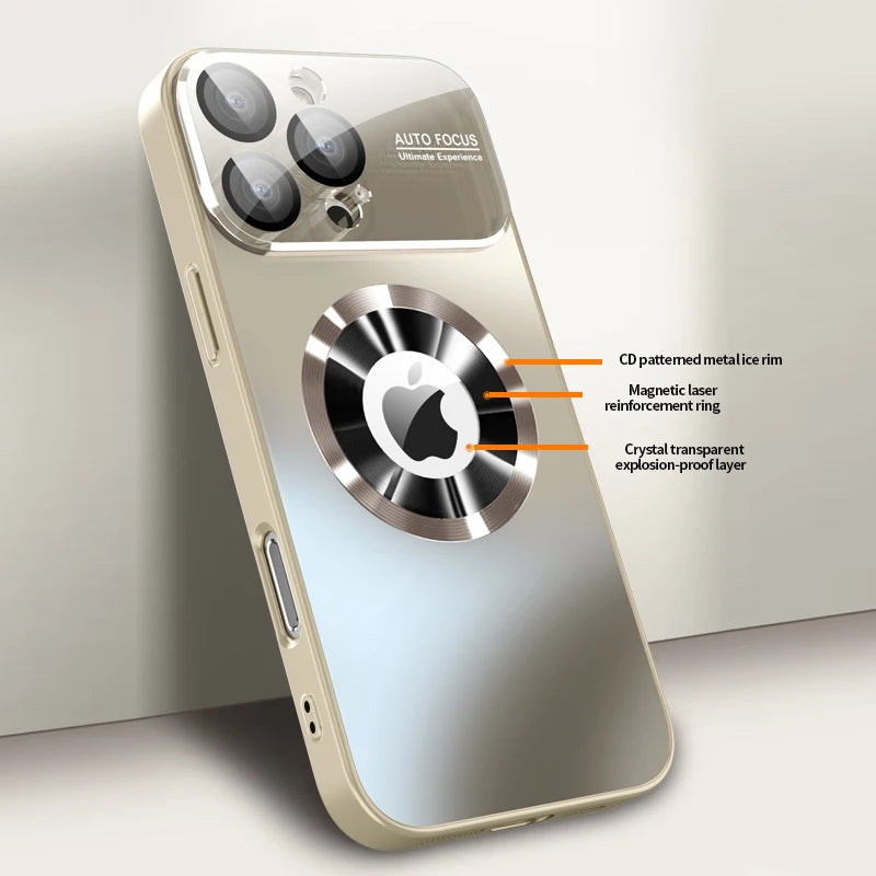 New Titanium Metallic Color Matte Case for iPhone 17 16 15 14 Plus 13 12 Pro Max Magnetic Case for Magsafe Lens Protection Case