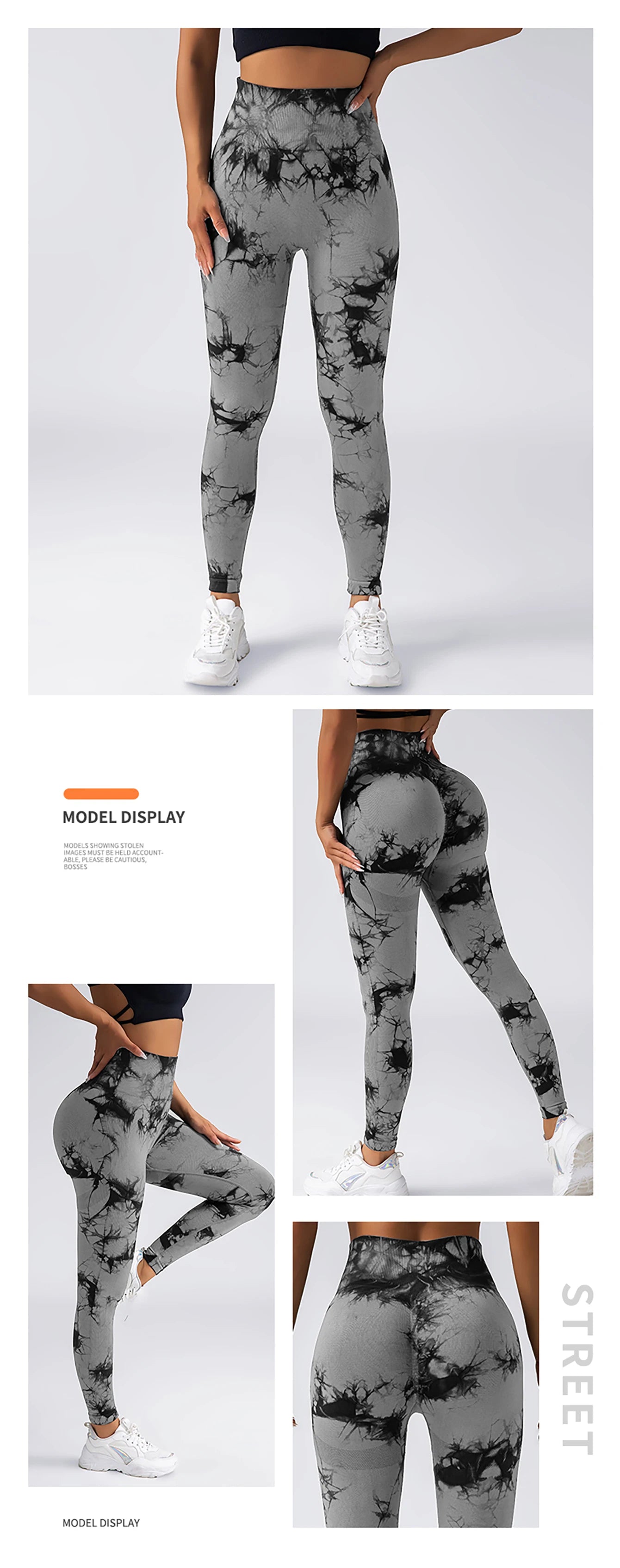 Tie Dye Yoga Pants Sport Leggings Women Seamless High Waist Push Up Woman Tights Fitness Workout Leggins Gym Clothing 2024 New - Smarsty