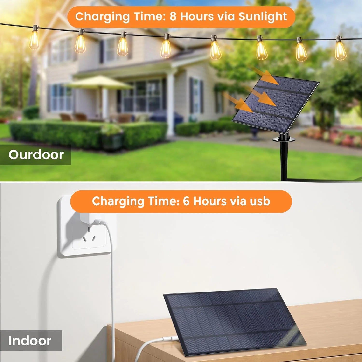 Solar String Lights Outdoor with Shatterproof Bulbs - Smarsty