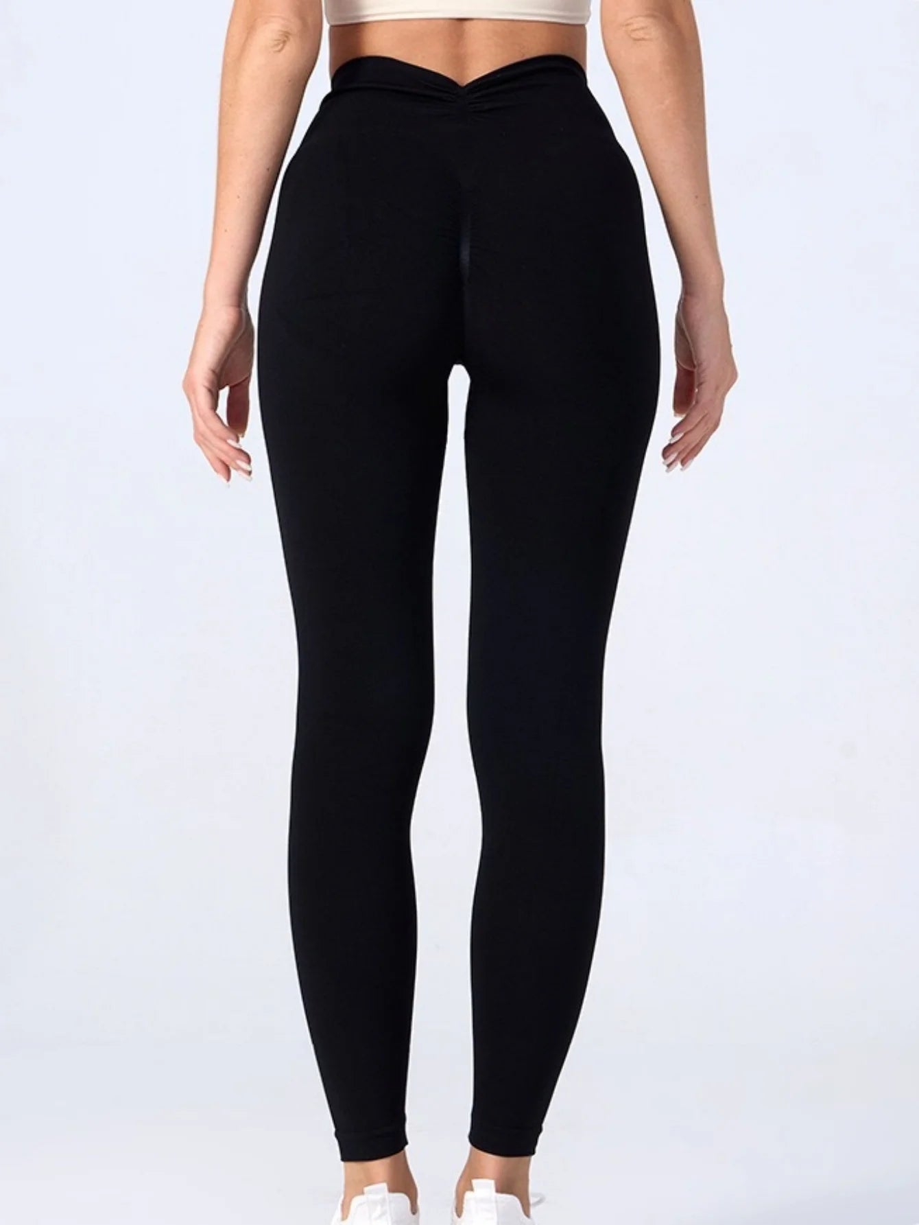 Seamless High Waist Sports Pants, Peach Hip Lift Back, V-Fold, Fitness Pants - Smarsty