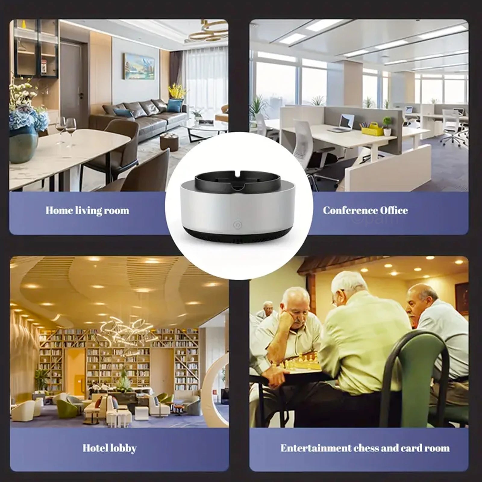 2-in-1 Intelligent Smoke-free Ashtray, Instantly Eliminates The Smell Of Second-hand Smoke, Does Not Include Batteries, Suitable - Smarsty