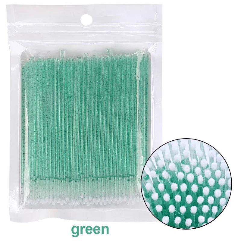100Pcs Micro Cotton Swabs for Eyelash Cleaning - Smarsty