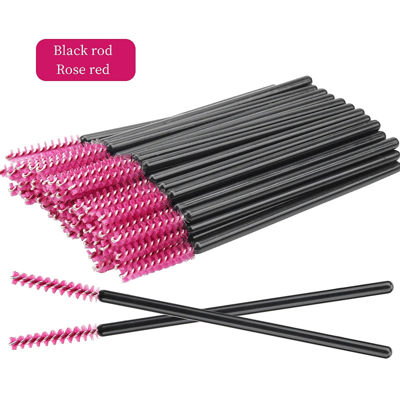 50 Pcs Disposable Eyelash Brushes with Diamond Handles - Smarsty