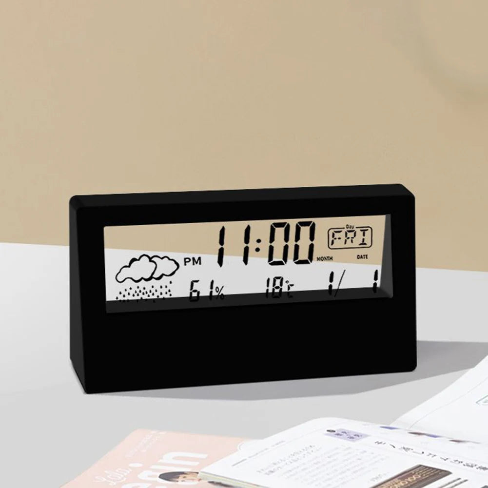 Digital Thermo-Hygrometer Alarm Clock for Home Decor - Smarsty