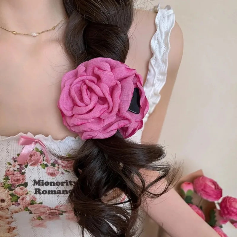16 Color Rose Flower Hair Claw Clips Medium Secure Grip - Smarsty