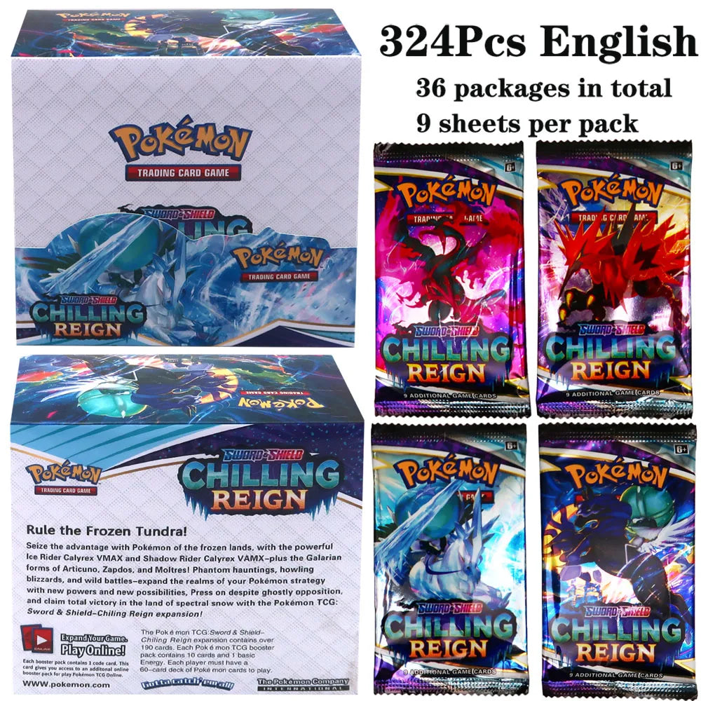 324pcs Pokemon TCG: Sword & Shield-Fusion Strike Booster Display Box (36 Packs) Board Game Card DESTINED RIVALS Stellar Crown - Smarsty