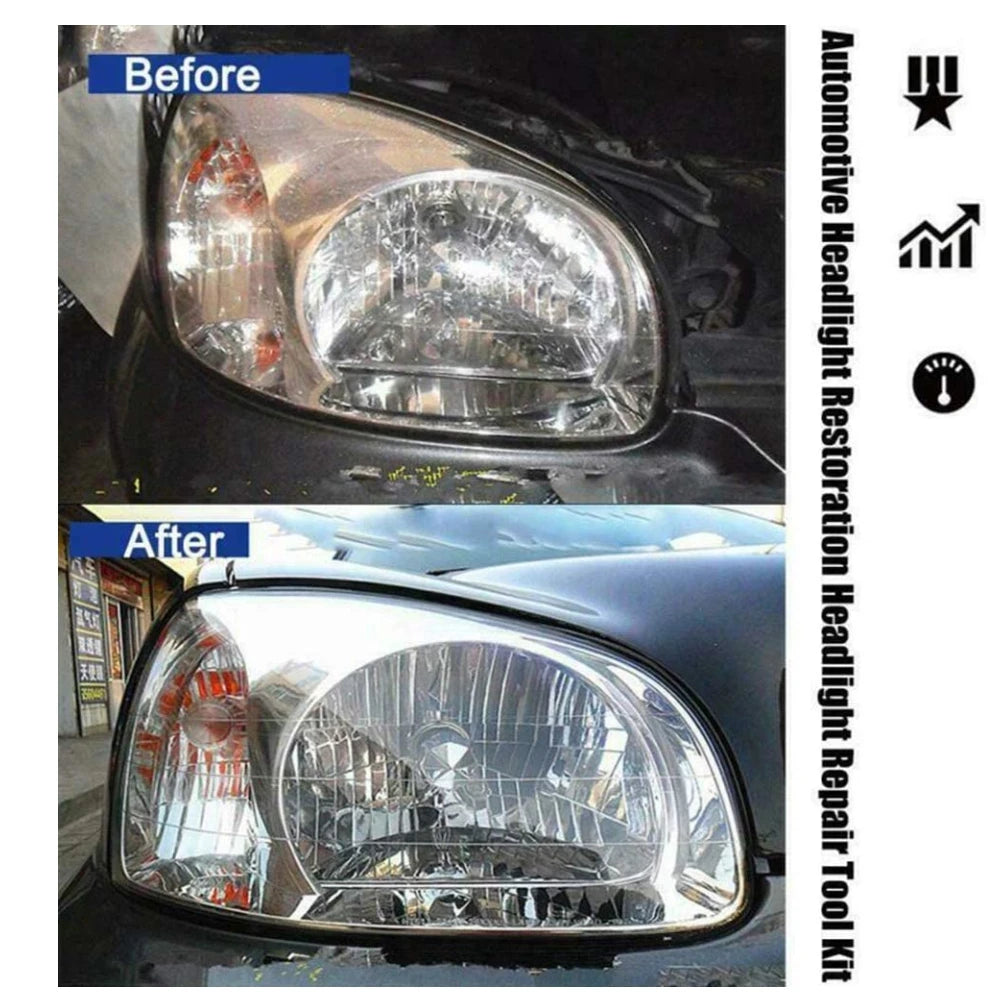 Headlight Polishing Set Auto Headlight Renovator Light Restoration Clean Car 300ml Polish Spotlights Headlights Renovation Kit - Smarsty