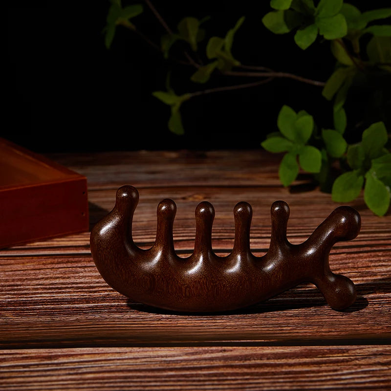 Natural Sandalwood Gua Sha Massage Comb for Stress Relief - Smarsty