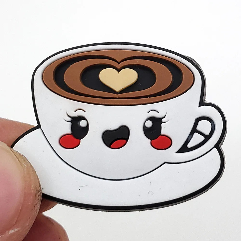 20pcs Food Series Cake Pizza PVC Shoe Charms Accessories Clogs Bubble Slides Sandals Shoe Buckles Decorations Pins Kids Gifts