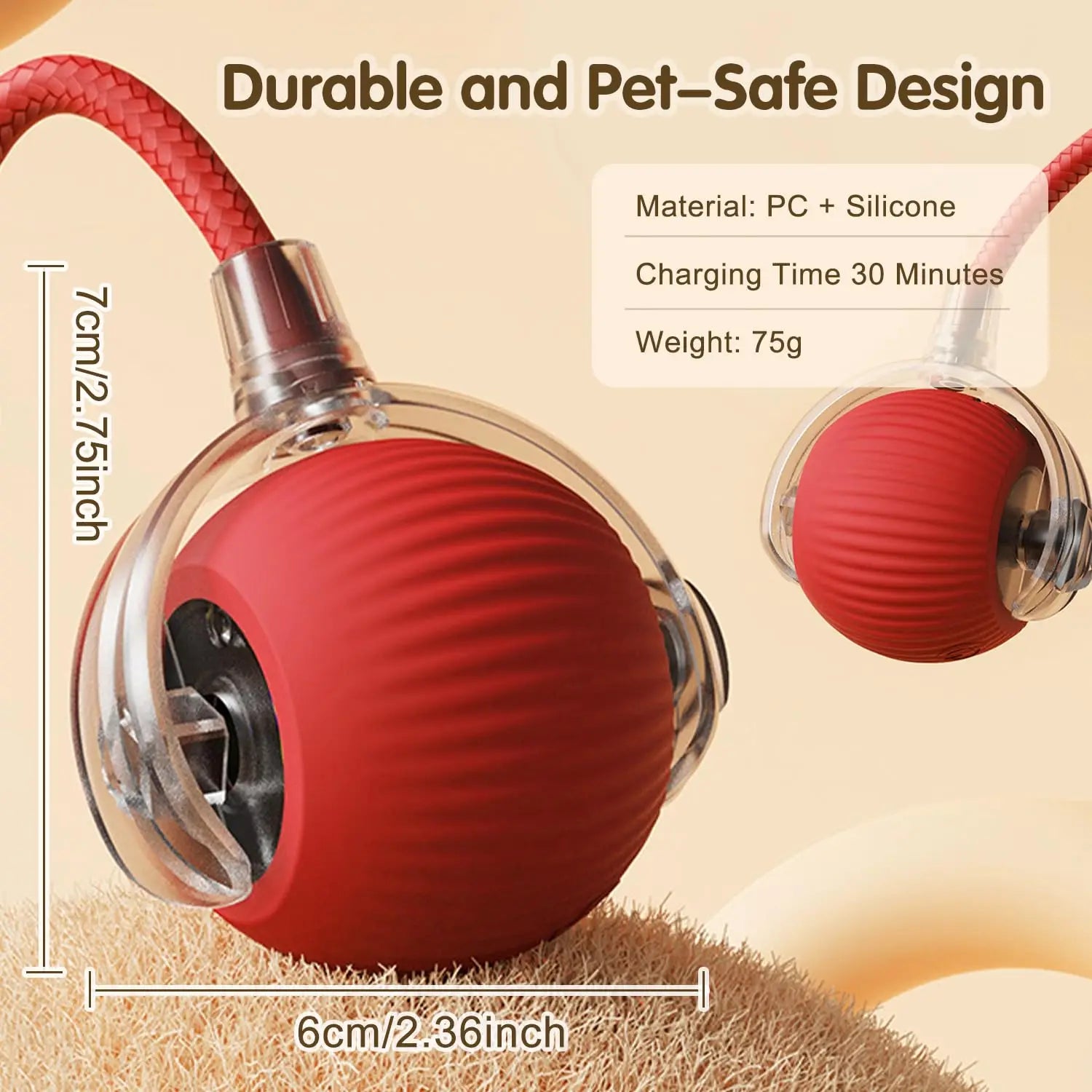 Interactive Cat Toy Ball With Rechargeable Tail - Smarsty